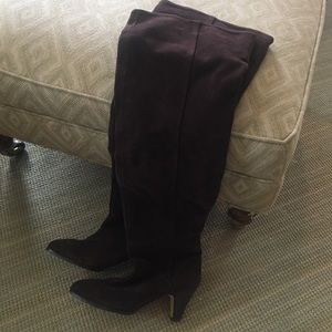 Dark Brown Suede over the knee boots